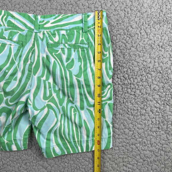 Lilly Pulitzer Chipper Bermuda Shorts Blue Green Size 6 Golf Chino - Picture 7 of 9